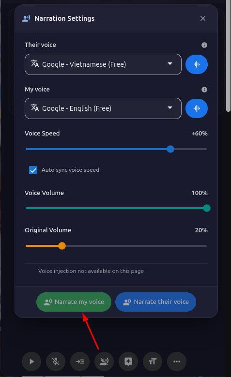 Start Narrate My Voice